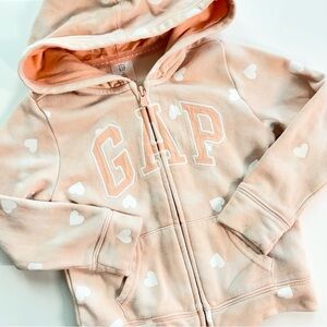 GAP Kids Light Pink Heart Zip-Up Hoodie